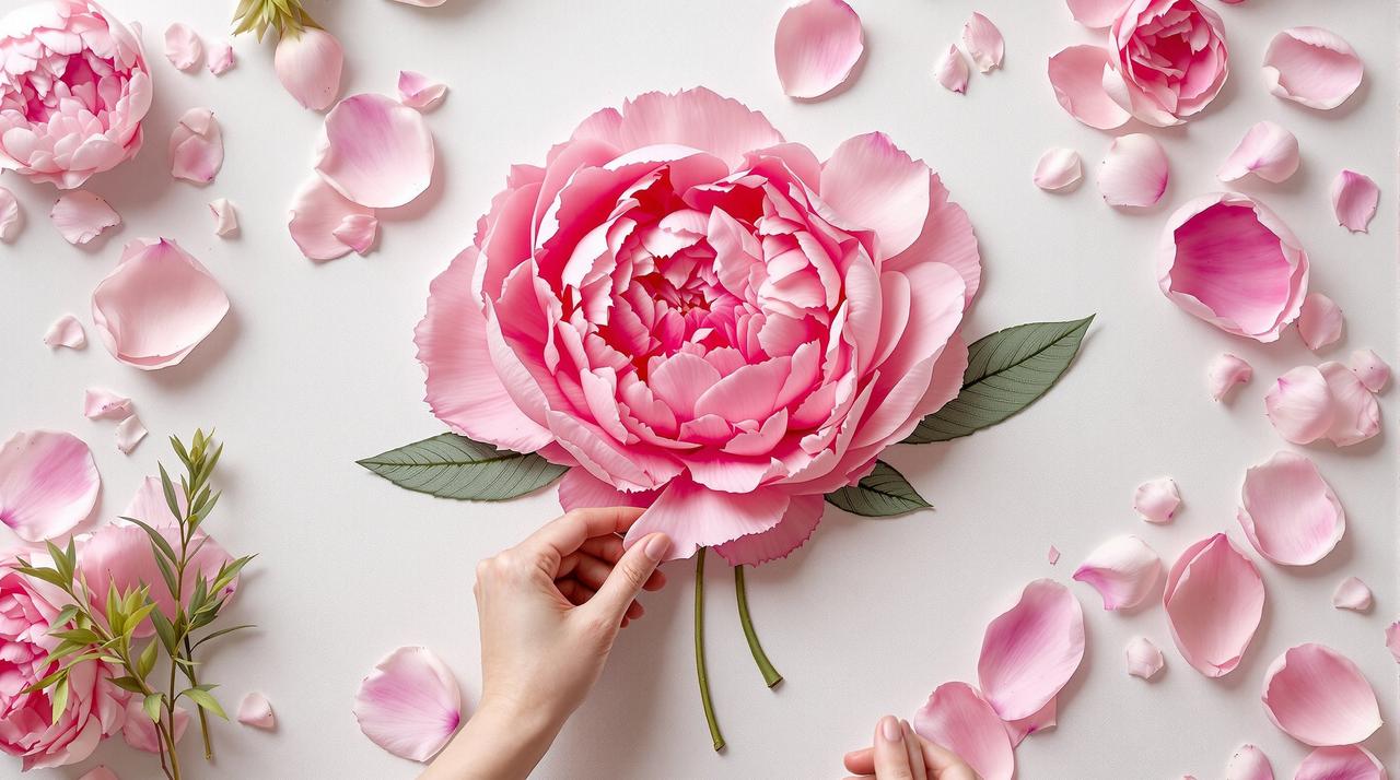 芍药花瓣拼贴艺术