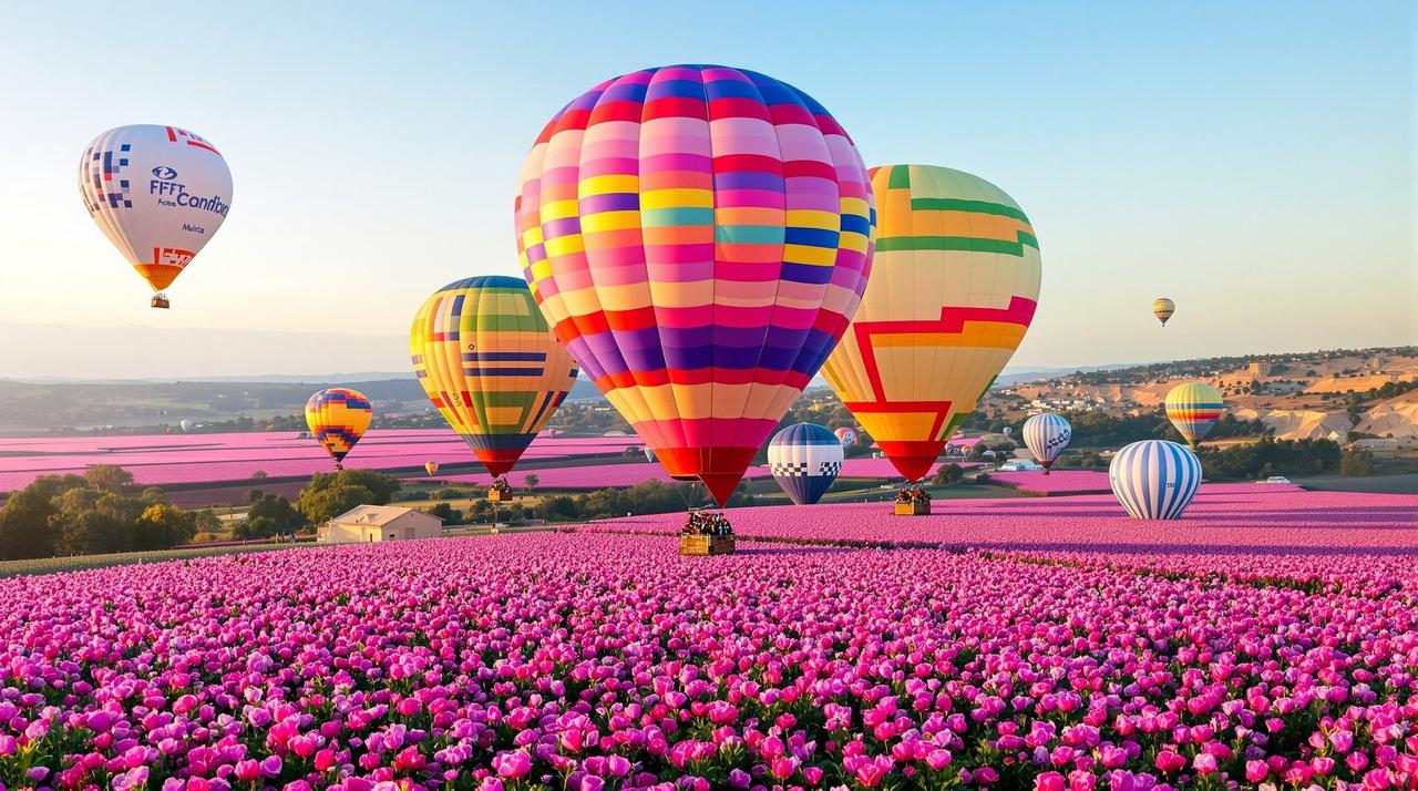 芍药花海中的热气球之旅
