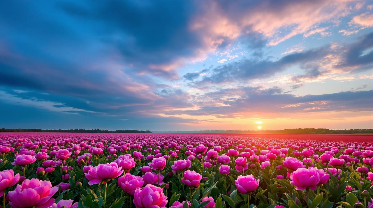 芍药花海延时：一天的光影变幻
