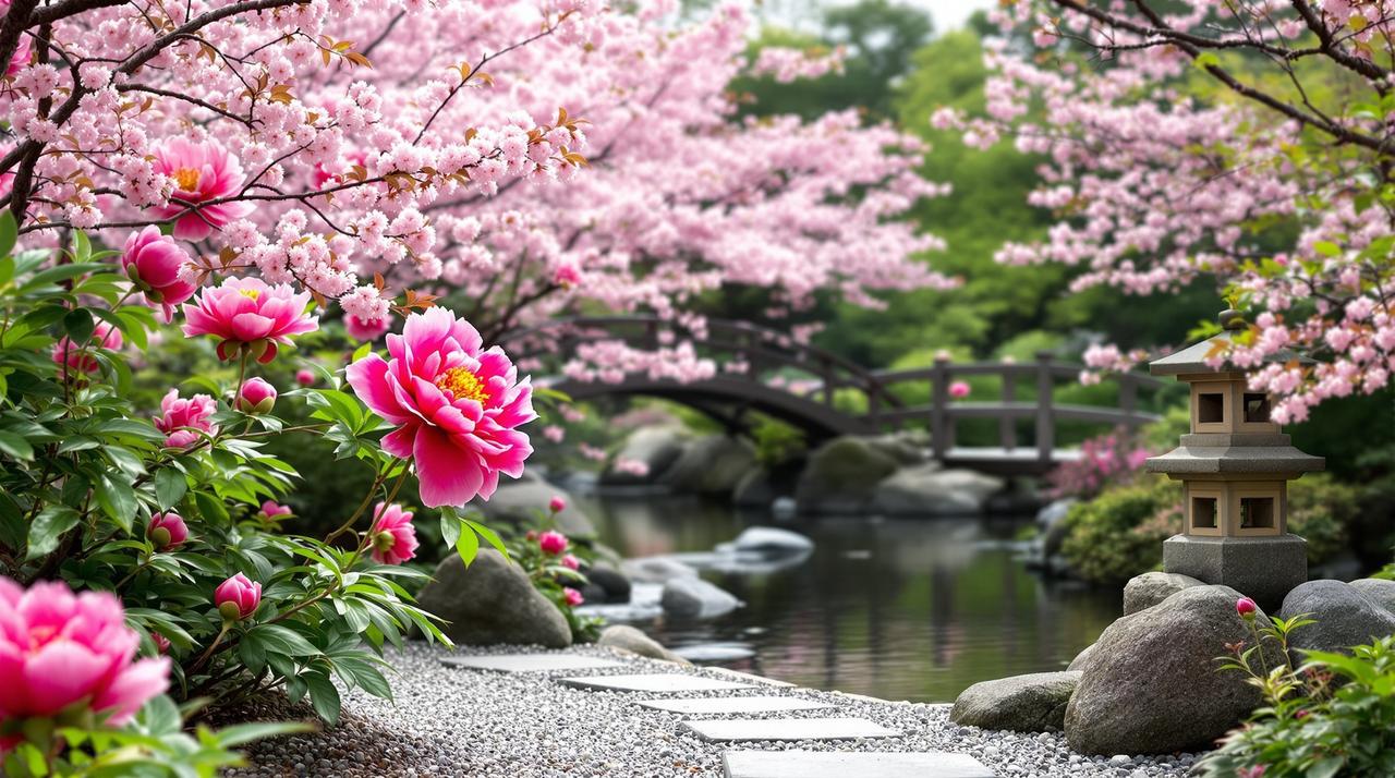 日本北海道芍药园：和风花海